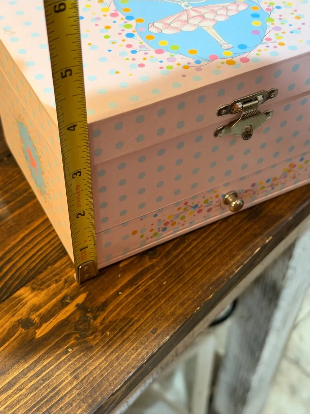 Kids Pink Polka Dot Musical Jewelry Box with Ballerina by DJECO - works